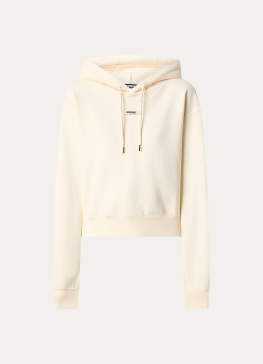 Jacquemus Hoodie met logo - voorkant 5 zand