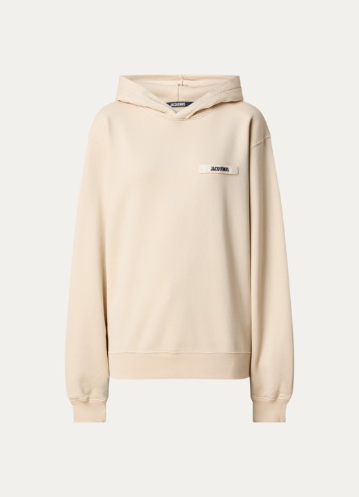 Jacquemus Hoodie met logo - voorkant 4 beige