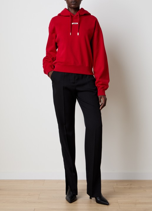 Jacquemus Hoodie met logo - voorkant 2 donkerrood