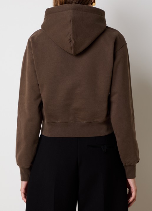 Jacquemus Hoodie met logo - achterkant donkerbruin