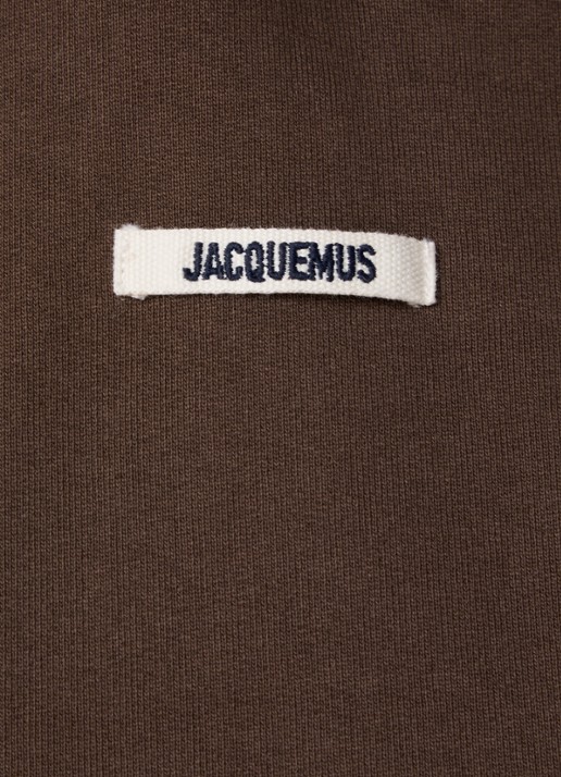 Jacquemus Hoodie met logo - detail 6 donkerbruin