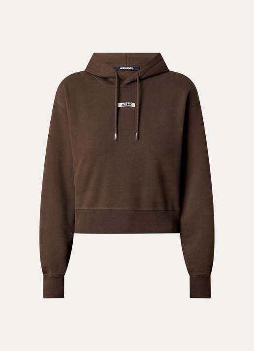 Jacquemus Hoodie met logo - voorkant 2 donkerbruin