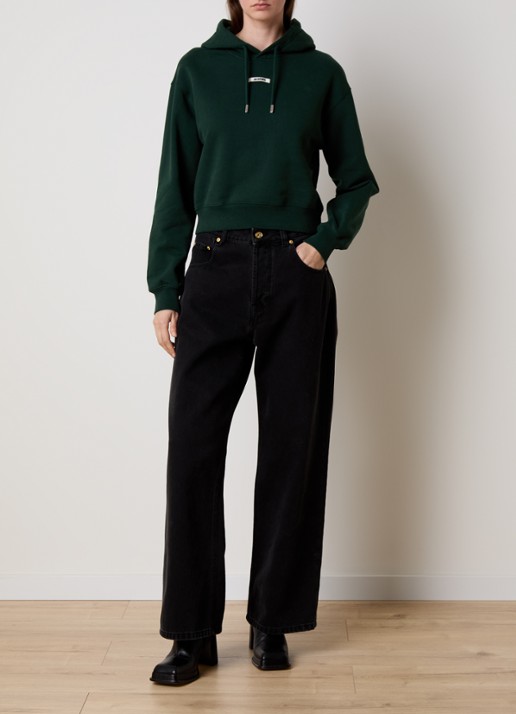 Jacquemus Hoodie met logo - voorkant 3 groen