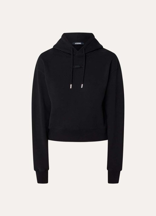 Jacquemus Hoodie met logo - voorkant 2 zwart