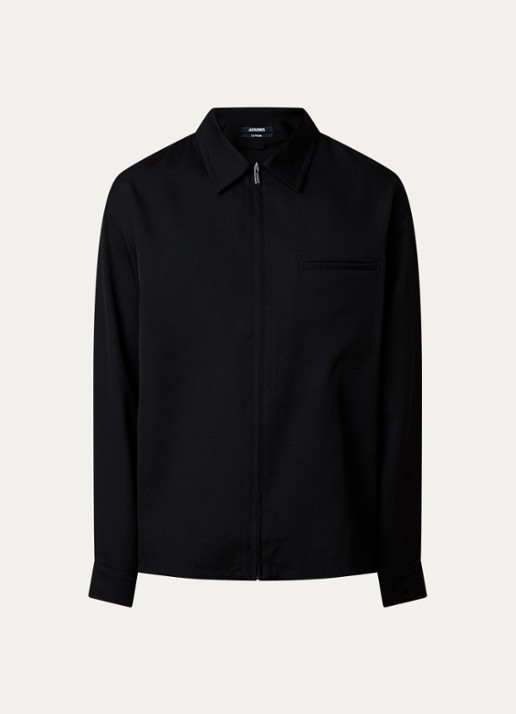 Jacquemus Jack van wol met borstzak - voorkant zwart