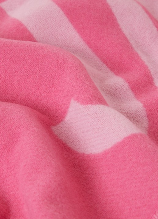 Jacquemus L'Echarpe sjaal van wol met logoprint 180 x 35 cm - detail 2 roze