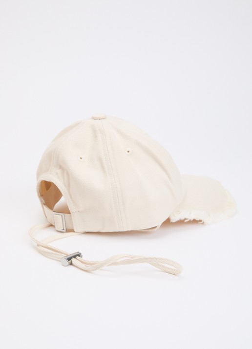 Jacquemus La Casquette Artichaut pet met logo - detail 3 gebroken wit