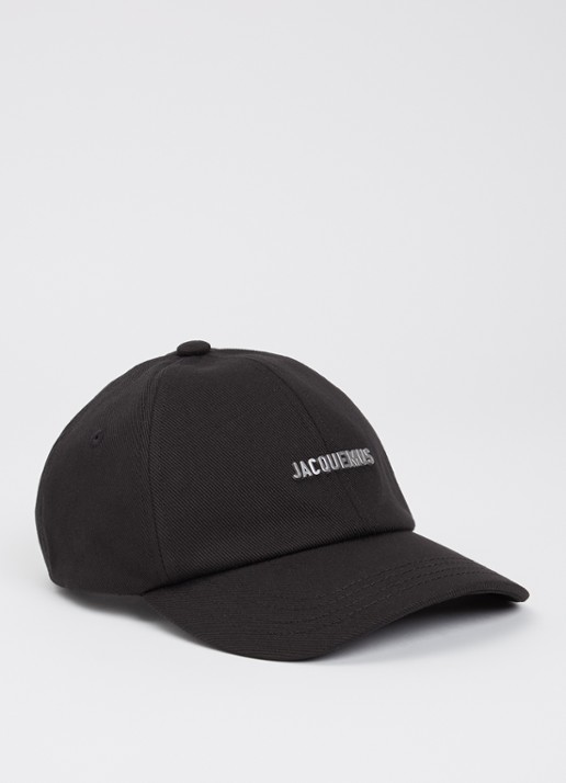 Jacquemus La Casquette Gadjo pet met logo - voorkant 2 zwart
