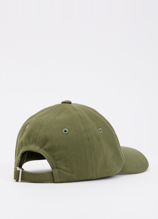 Jacquemus La Casquette pet met logo - detail mosgroen