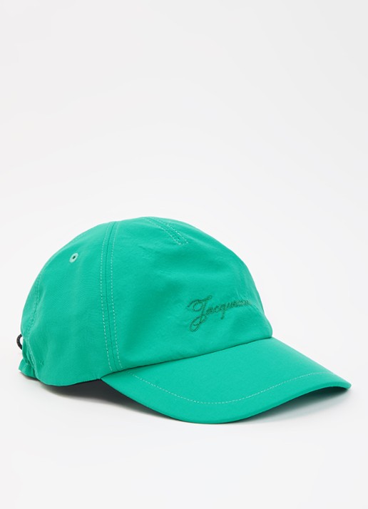 Jacquemus La Casquette pet met logo - voorkant 2 groen