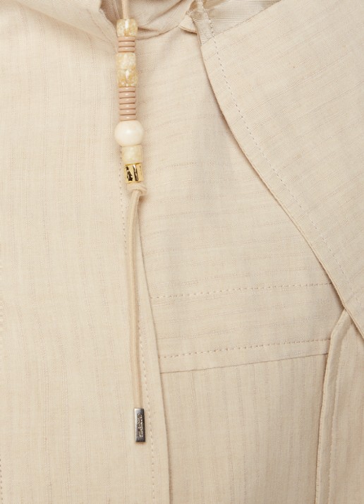 Jacquemus La Parka Raphia cropped parka met ritszakken - detail 6 donkerbeige