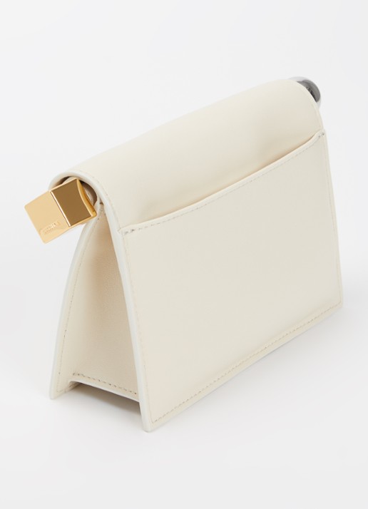 Jacquemus La Petite Rond Carré clutch van lamsleer - achterkant 5 ivoor