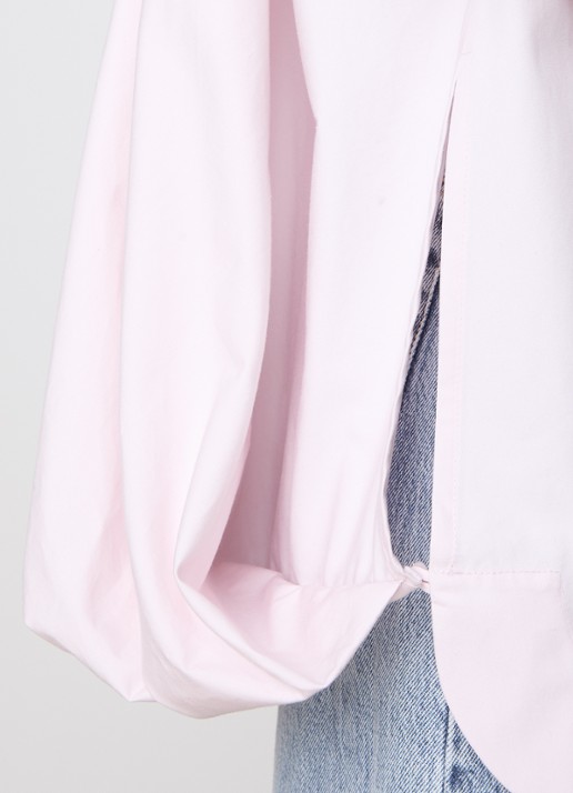 Jacquemus La Pittore oversized blouse met split - detail 4 lichtroze