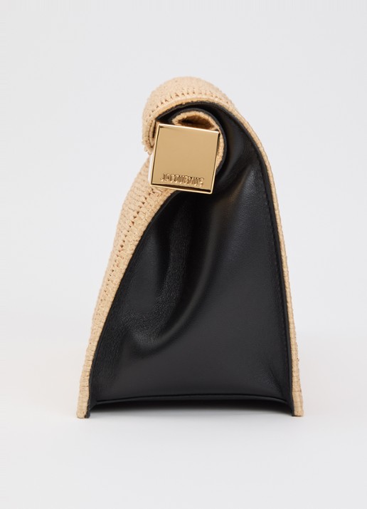 Jacquemus La Pochette Rond Carré clutch met details van lamsleer - detail 3 beige