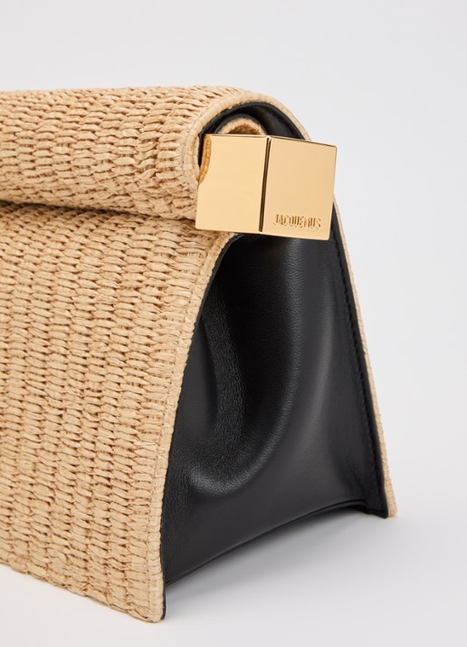 Jacquemus La Pochette Rond Carré clutch met details van lamsleer - detail 5 beige