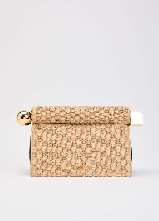 Jacquemus La Pochette Rond Carré clutch met details van lamsleer