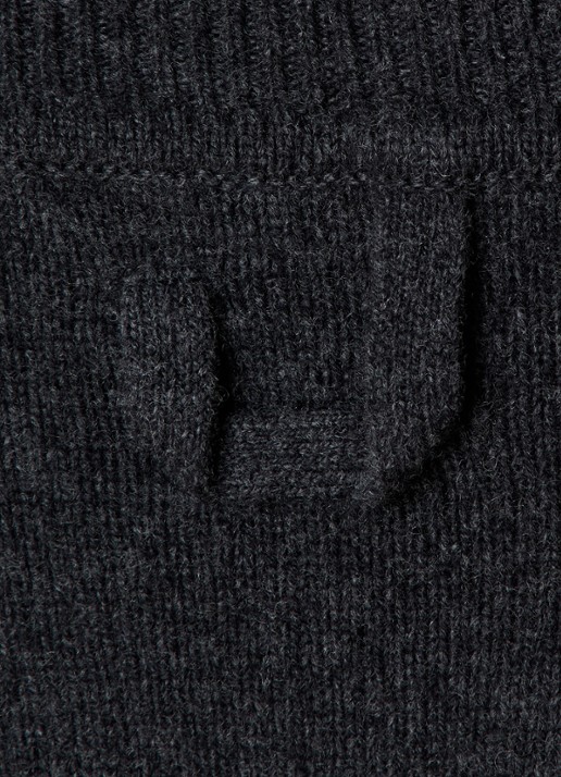 Jacquemus La Robe mini jurk in wolblend met schoudervulling - detail 5 donkergrijs