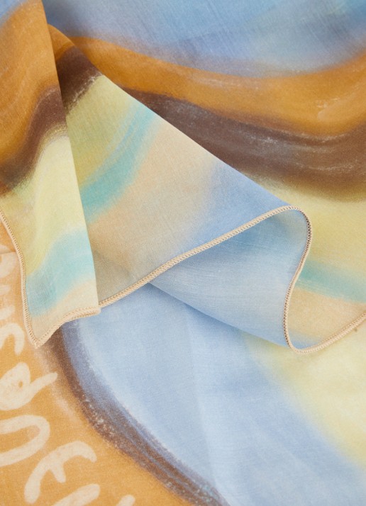 Jacquemus Lamba pareo in zijdeblend met print  - detail 3 zwart