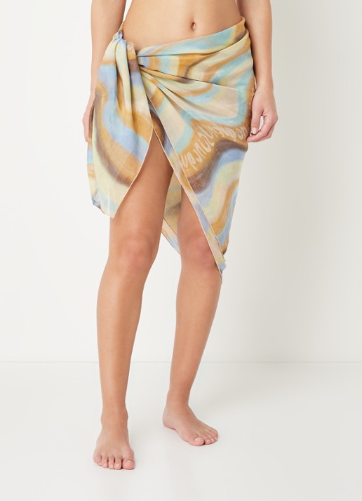 Jacquemus Lamba pareo in zijdeblend met print  - detail 4 zwart
