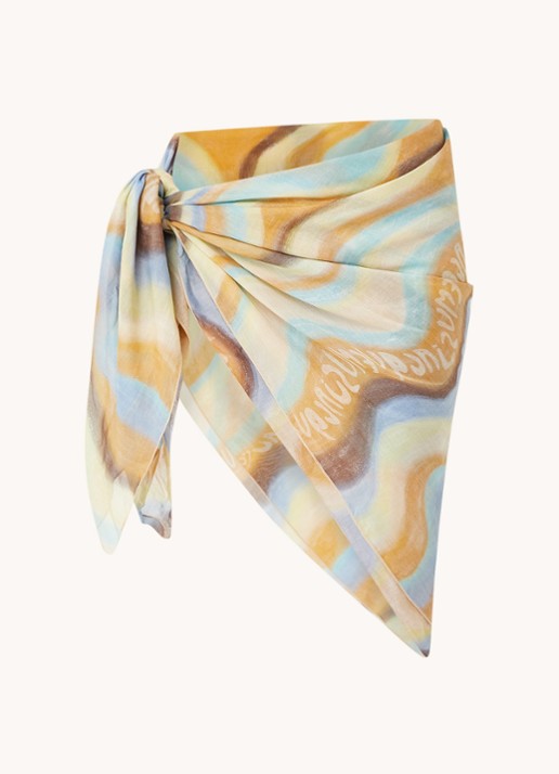 Jacquemus Lamba pareo in zijdeblend met print  - voorkant zwart