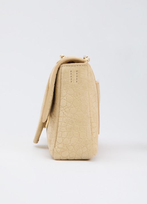 Jacquemus Le Bambino crossbodytas van kalfssuède met crocostructuur - detail 4 beige