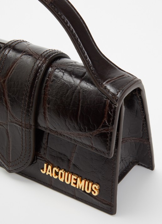 Jacquemus Le Bambino handtas van leer met crocostructuur - detail 5 donkerbruin