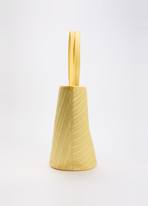 Jacquemus Le Bambola schoudertas met leren details en logo - detail 3 geel