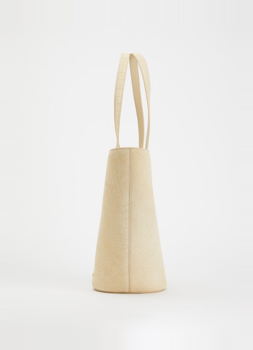 Jacquemus Le Bambola schoudertas van kalfssuède met crocostructuur - detail 2 beige