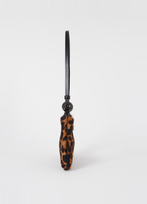 Jacquemus Le Bisou Perle schoudertas van leer met dierenprint en structuur - detail 5 bruin