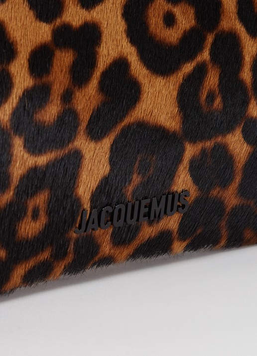 Jacquemus Le Bisou Perle schoudertas van leer met dierenprint en structuur - detail 6 bruin