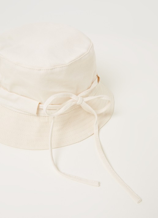 Jacquemus Le Bob Gadjo bucket hoed van canvas - detail ivoor