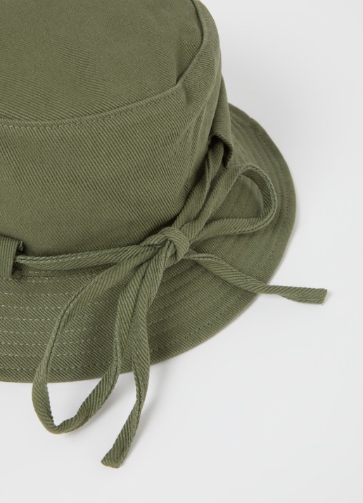 Jacquemus Le Bob Gadjo bucket hoed van canvas - detail 3 bronsgroen