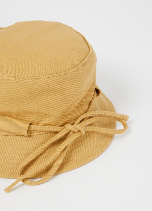 Jacquemus Le Bob Gadjo bucket hoed van canvas - detail camel