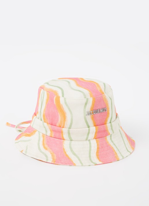 Jacquemus Le Bob Gadjo bucket hoed van canvas - voorkant roze