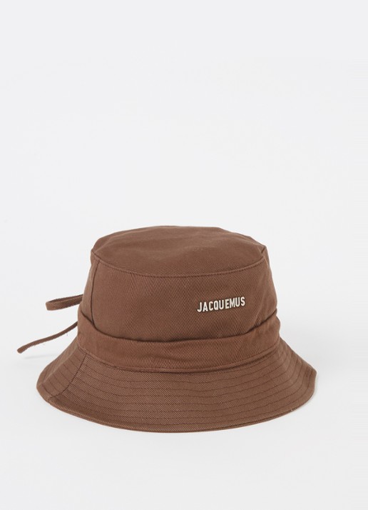 Jacquemus Le Bob Gadjo bucket hoed van canvas - voorkant 3 bruin