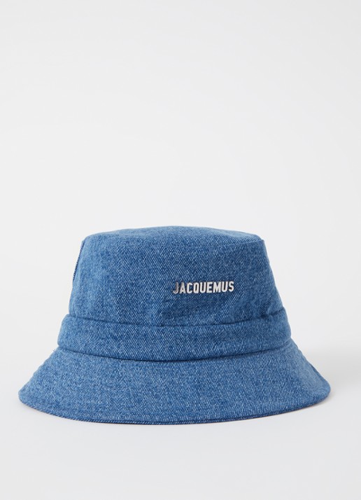 Jacquemus Le Bob Gadjo bucket hoed van canvas - voorkant indigo