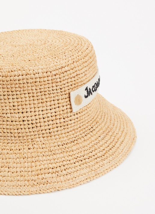 Jacquemus Le Bob hoed van raffia - detail naturel