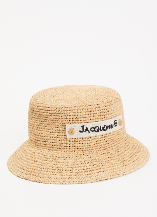 Jacquemus Le Bob hoed van raffia - voorkant 2 naturel