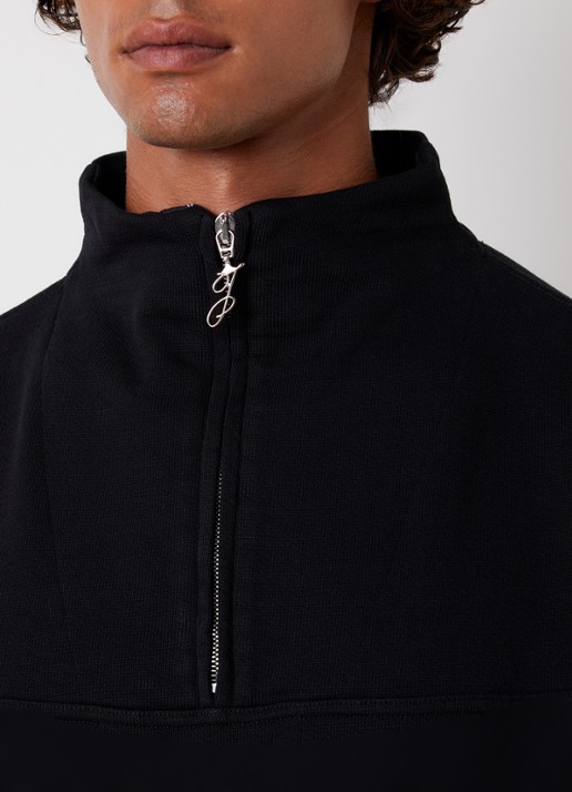 Jacquemus Le Camionneur fijngebreide trui met halve rits - detail 2 zwart