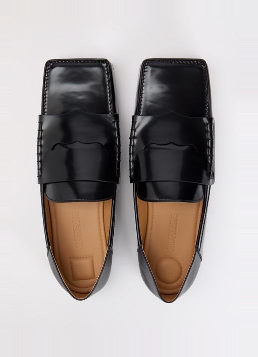 Jacquemus Le Carré loafer van lakleer met detail van leer - detail 5 zwart