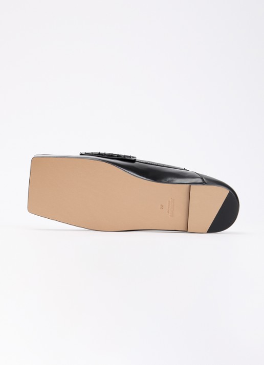 Jacquemus Le Carré loafer van lakleer met detail van leer - detail 6 zwart