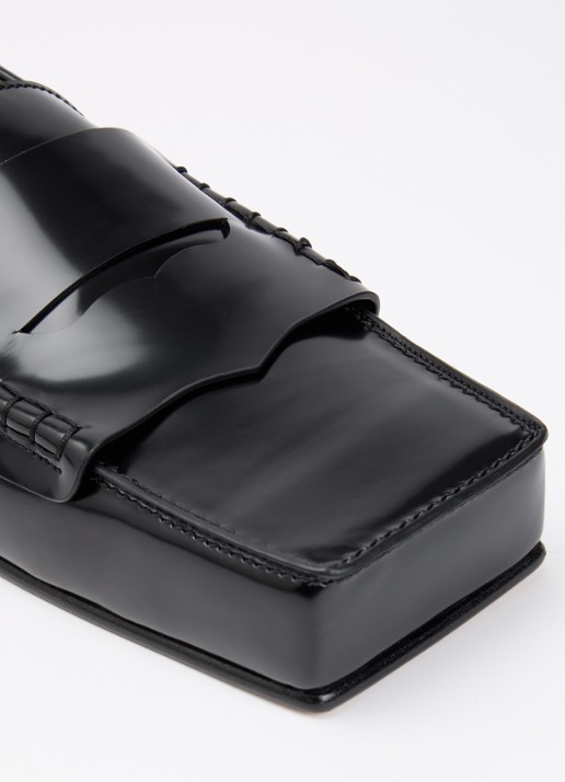 Jacquemus Le Carré loafer van lakleer met detail van leer - detail 7 zwart