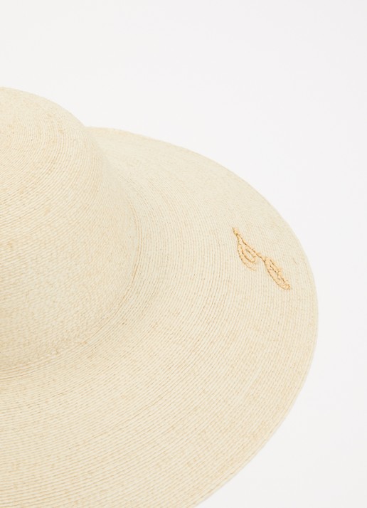 Jacquemus Le Chapeau hoed van stro - detail naturel
