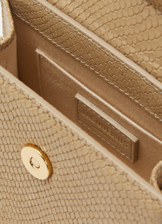 Jacquemus Le Chiquito Moyen handtas van kalfsleer met afneembare schouderriem - detail 3 beige
