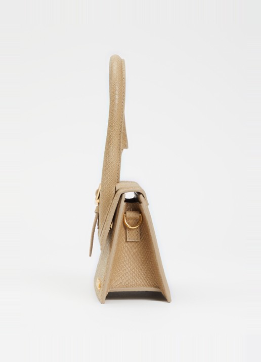 Jacquemus Le Chiquito Moyen handtas van kalfsleer met afneembare schouderriem - detail 4 beige