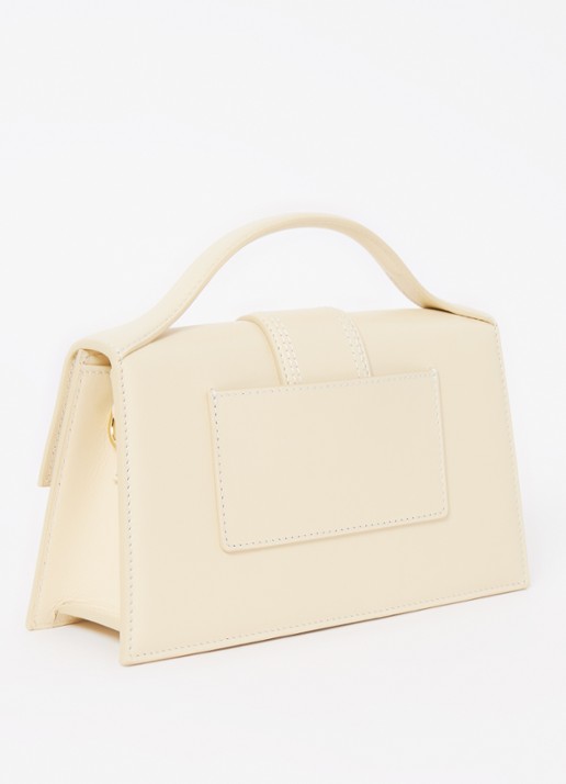 Jacquemus Le Grand Bambino handtas van leer met afneembare schouderriem - achterkant ivoor