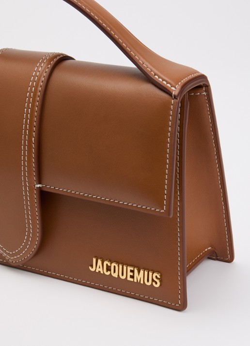 Jacquemus Le Grand Bambino handtas van leer met afneembare schouderriem - detail 4 cognac