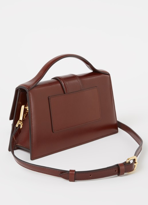 Jacquemus Le Grand Bambino handtas van leer - achterkant 6 kastanjebruin