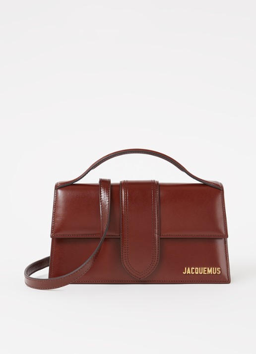 Jacquemus Le Grand Bambino handtas van leer - voorkant 4 kastanjebruin