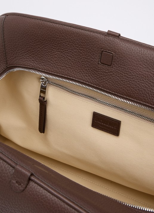 Jacquemus Le Grand Turismo schoudertas van kalfsleer - detail 4 donkerbruin